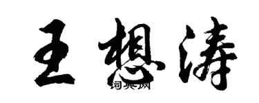 胡問遂王想濤行書個性簽名怎么寫