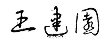 曾慶福王建園草書個性簽名怎么寫
