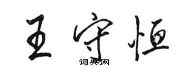 駱恆光王守恆行書個性簽名怎么寫