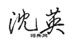 駱恆光沈英行書個性簽名怎么寫