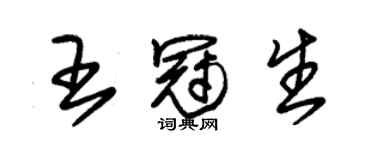 朱錫榮王冠生草書個性簽名怎么寫