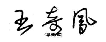 朱錫榮王奇鳳草書個性簽名怎么寫