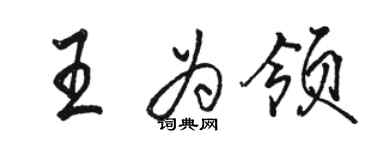 駱恆光王為領行書個性簽名怎么寫