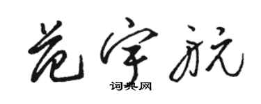 駱恆光范宇航草書個性簽名怎么寫