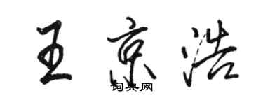 駱恆光王京浩行書個性簽名怎么寫