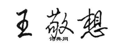 駱恆光王敬想行書個性簽名怎么寫