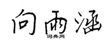 王正良向雨涵行書個性簽名怎么寫