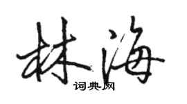 駱恆光林海行書個性簽名怎么寫