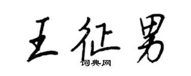 王正良王征男行書個性簽名怎么寫