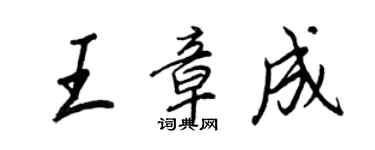 王正良王章成行書個性簽名怎么寫