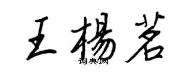 王正良王楊茗行書個性簽名怎么寫