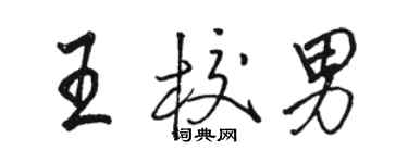 駱恆光王校男行書個性簽名怎么寫