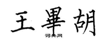 何伯昌王畢胡楷書個性簽名怎么寫