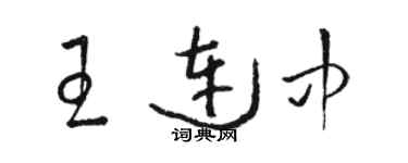 駱恆光王連中草書個性簽名怎么寫