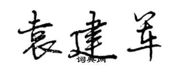 曾慶福袁建軍行書個性簽名怎么寫