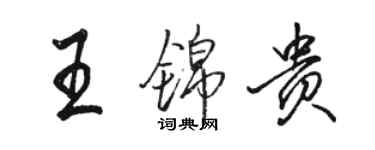 駱恆光王錦貴行書個性簽名怎么寫