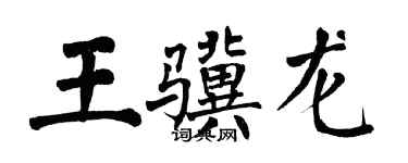 翁闓運王驥龍楷書個性簽名怎么寫