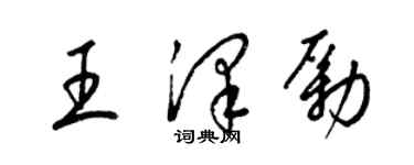 梁錦英王澤勵草書個性簽名怎么寫