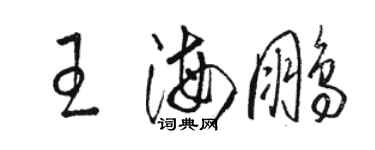 駱恆光王海鵬草書個性簽名怎么寫