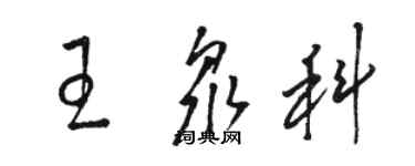 駱恆光王眾科草書個性簽名怎么寫