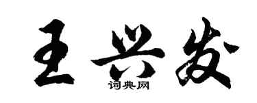 胡問遂王興發行書個性簽名怎么寫