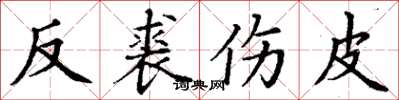 丁謙反裘傷皮楷書怎么寫