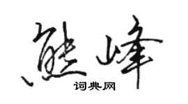 駱恆光熊峰行書個性簽名怎么寫