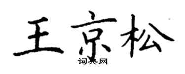 丁謙王京松楷書個性簽名怎么寫