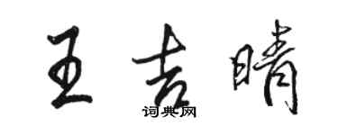 駱恆光王吉晴行書個性簽名怎么寫