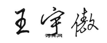 駱恆光王宇傲行書個性簽名怎么寫