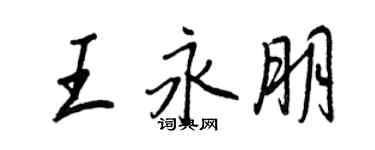 王正良王永朋行書個性簽名怎么寫