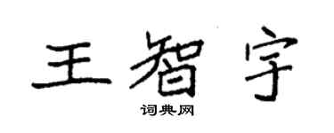 袁強王智宇楷書個性簽名怎么寫