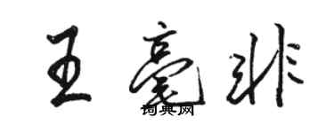 駱恆光王毫非行書個性簽名怎么寫