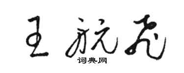 駱恆光王航飛草書個性簽名怎么寫