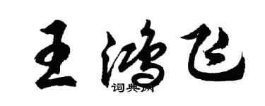 胡問遂王鴻飛行書個性簽名怎么寫