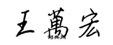 王正良王萬宏行書個性簽名怎么寫