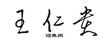駱恆光王仁貴草書個性簽名怎么寫