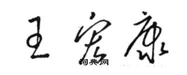 駱恆光王宏康草書個性簽名怎么寫