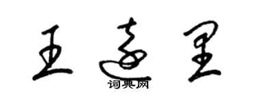 梁錦英王遠里草書個性簽名怎么寫