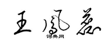 梁錦英王鳳蕊草書個性簽名怎么寫