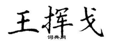 丁謙王揮戈楷書個性簽名怎么寫