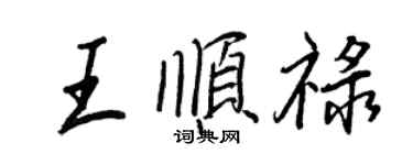 王正良王順祿行書個性簽名怎么寫