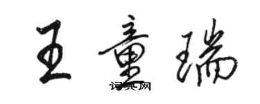 駱恆光王童瑞行書個性簽名怎么寫