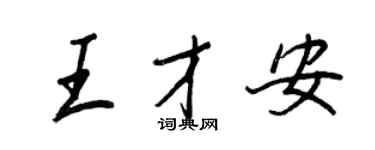 王正良王才安行書個性簽名怎么寫