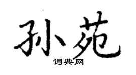 丁謙孫苑楷書個性簽名怎么寫