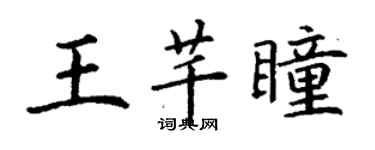 丁謙王芊瞳楷書個性簽名怎么寫