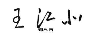 駱恆光王江北草書個性簽名怎么寫