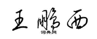 梁錦英王鵬西草書個性簽名怎么寫