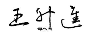 曾慶福王升進草書個性簽名怎么寫