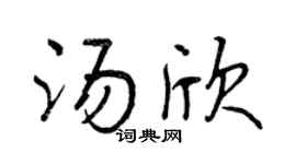 曾慶福湯欣行書個性簽名怎么寫